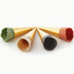 Mini conuri asortate, 4 arome, glazurate în interior, 180 buc