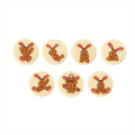 Bănuț de ciocolată cu iepuraș, 3 cm, 175 buc